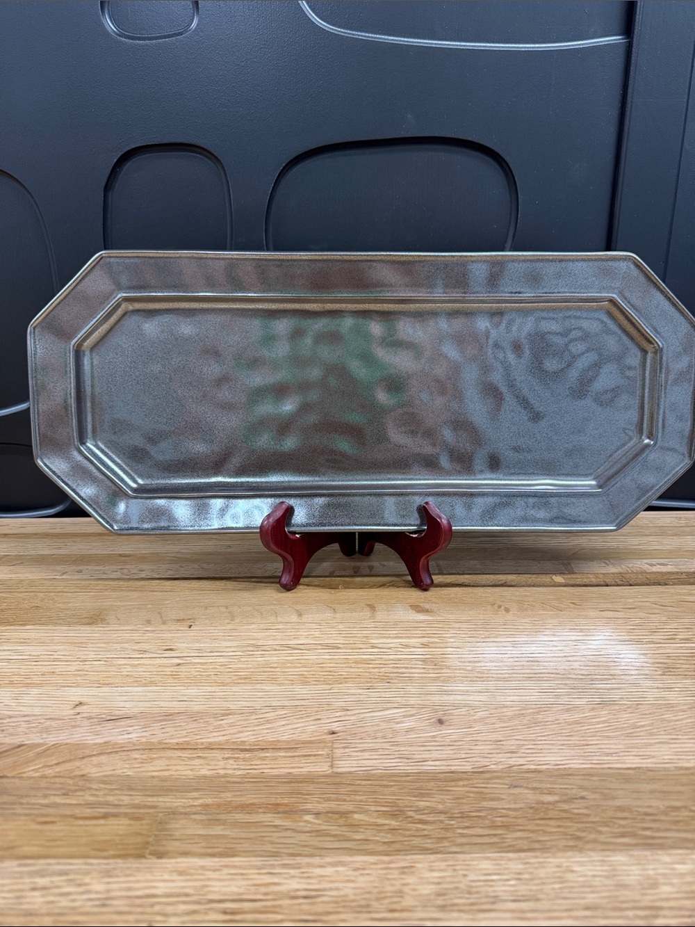 Juliska Pewter Stoneware Serving Platter – 18.5”